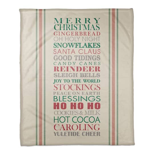 Holiday Words Coral Fleece Blanket